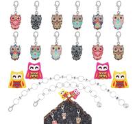 COGCHARGER DIY Knitting Tool Sets 18Pcs Including Owl Alloy Enamel Crochet Stitch Markers Knitting Row Counter Chains Silicone Knitting Needle Stoppers for Knitting Project