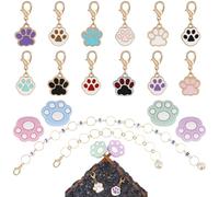 COGCHARGER DIY Knitting Tool Sets 18Pcs Including Paws Alloy Enamel Crochet Stitch Markers Knitting Row Counter Chains Silicone Knitting Needle Stoppers for Knitting Project