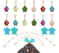 COGCHARGER DIY Knitting Tool Sets 18Pcs Including Synthetic Turquoise Crochet Stitch Markers Knitting Row Counter Chains Silicone Knitting Needle Stoppers for Knitting Project