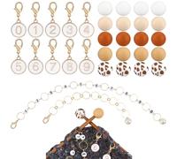 COGCHARGER DIY Knitting Tool Sets 32Pcs Including Alloy Enamel Crochet Stitch Markers Knitting Row Counter Chains Silicone Knitting Needle Stoppers for Knitting Project(White)