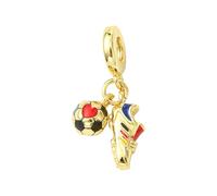 COGCHARGER Sports Charms for Jewellery Making Real 18K Gold Plated Football Dangle Charms Large Hole European Brass Pendant for Bracelet Necklace Women Gift
