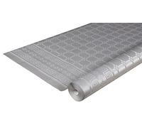Cogir - Ref R482552I - Pro Nappe Food Safe Contact Disposable Tablecloth Roll (Single Roll) - 1.2m Width x 25m Length, 100% Recycled Paper, Damask Pattern - Silver