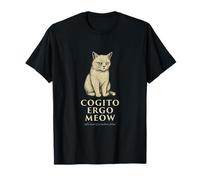 Cogito Ergo Meow - Funny Philosophy Cat Design T-Shirt