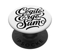 Cogito Ergo Sum Latin Philosopher Thinker Quote PopSockets Adhesive PopGrip