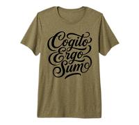 Cogito Ergo Sum Latin Philosopher Thinker Quote Premium T-Shirt