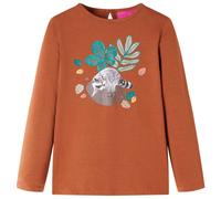 (cognac, 116) Kids' T-shirt with Long Sleeves Children's T Shirt Kids' Tops Tee Animal Print