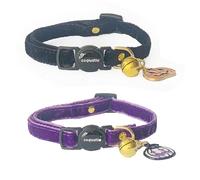 Cognatio Safety Quick Release Cat Collars,Double Velvet with Bell Available in a Range Colors,Perfect for Your Kitty (Halloween2, 20-30 cm)