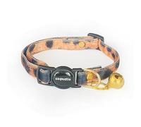 Cognatio Safety Quick Release Cat Collars,Double Velvet with Bell Available in a Range Colors,Perfect for Your Kitty (20-30 cm, Khaki Leopard)