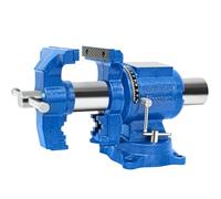 COGNATIVE 6-Inch Heavy Duty Bench Vise Ductile Iron Bench Vise 360° Multi-Purpose Bench Vice with Anvil, Clamp force 8800lbs, Blue