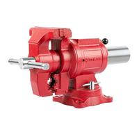 COGNATIVE Upgraded UPG 5-Inch Terminal Location Bench Vise with Ductile Iron Bench Vise 360° Multi-Purpose Bench Vice with Anvil and Positioning Pins, Clamp force 8800lbs, Red