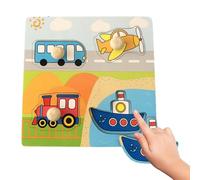 Cognitive Board Games - 9 Inches Travel Learning Game, Wooden Cognitive Toy Set, Interactive Pattern Activity With Secure Base Design | Early Education Skill Builder For Kids Age 2-5 Parent Child