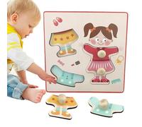 Cognitive Board Games - 9 Inches Travel Learning Game, Wooden Cognitive Toy Set, Interactive Pattern Activity With Secure Base Design | Early Education Skill Builder For Kids Age 2-5 Parent Child