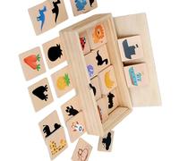Cognitive Development Wood Sorting Puzzle Toy With Cartoon Pattern Number Shape Matching For Kids Math Teaching Aid Wooden Memory Matching Game
