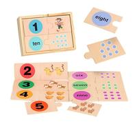 Cognitive Development Wood Sorting Puzzle Toy With Cartoon Pattern Number Shape Matching For Kids Math Teaching Aid Wooden Memory Matching Game