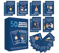 Cognitive Distortion Flashcards - 50 Cards for Recognition of Biases, Thinking Patterns, and Mental Health Support