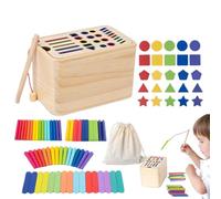Cognitive Puzzle Board For 's - Natural Wood Learning Unit, Interactive Color Recognition Set, Development Play System That Provides Hand-Eye Coordination Exercises For Use In Early Children