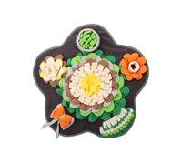 Cognitive Stimulation Activity, Enrichment Feeding Mat, Blanket with Layered Petal Folds, Interactive Puppy Puzzle Tool, Cloth with Crinkle Sound Squares, Stress Relief Toy to Crate Training 60x60x2cm