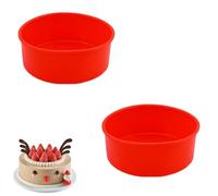 Cognitivex 2 Pcs Silicone Cake Moulds - 6 inch Round Cake Baking Set for Layer & Cheesecake