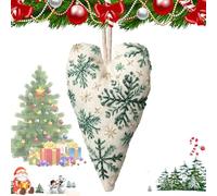 COGOALL Christmas Heart Embroidery Kit, DIY Heart-Shaped Christmas Decoration for Beginners, Hand Embroidered Ornament Craft Kit, Christmas Holiday Embroidery Set (E)