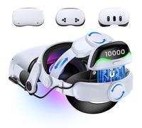 CoguyTech VR Headstrap for Meta Quest 2/3/3S, 10000mAh Magnetic Hot-Swap Power Bank Battery Pack with 4 Way Fine Adjustment, 45° Folding Mechanism, Balance Gravity No Pressure on Face