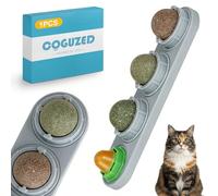 CoguZed 4 Pack Catnip Wall Balls for Cats with Silvervine and Gall Fruit, Rotatable Stick-on Cat Nip Ball Toy for Indoor Felines, Dental Cleaning and Enrichment, Grey