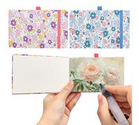 COGVOHY 2 PCS Pocket Sketchbook, 3.54 × 5.59 in Mini Watercolour Journal, 40 Sheets Tiny Travel Watercolor Book for Painters, Artists and Student