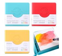 COGVOHY 3 PCS Watercolour Paper, 8x8cm Mini Travel Watercolor Sketchbook, 230G Sketch Pad for Journal Art and Note