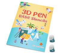COGVOHY 3D Pen Printing Drawing Book, Reusable Colorful 65 Patterns Thick Paper Template with a Clear Plate, 3D Painting Graffiti Stencils, Painting Graffiti Template for 3D Pen