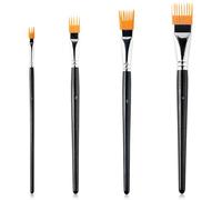 COGVOHY 4Pcs Grainer Brush Set, Comb Artist Brush Set, Professional Flat Brush for Artists, for Acrylic, Oil and Watercolor, for Swiftly Rendering Fur, Wood Grain, Fabric Textures (4Pcs)