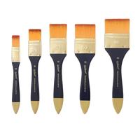 COGVOHY 5 PCS Flat Paint Brush Set, 20/30/40/50/60 mm Wide Paint Brush, Nylon Drawing Brushes for Watercolour, Acrylic, Oil Painting, Graffiti, Wall and Gouache Painting