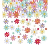 COGVOHY 72 PCS Daisy Iron on Patches, Sew on Patches for Clothing Repair, Embroidered Flower Applique, Iron on Transfers for T Shirts Jeans Clothing Hats Bags Arts Crafts
