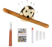 COGVOHY Hedgehog Shape Wrist Pin Cushion for Sewing, Pincushions Sewing Kit Accessories Supplies 100 Ballhead Pins, 12 Sewing Needles and 1 Seam Ripper, Snap Bracelet Wrist Bands Pincushion Organizer