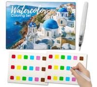 COGVOHY Watercolour Workbooks, City Scenes Watercolour Colouring Book for Adults, Water Colouring Book for Beginners Painting(21×14.5cm)