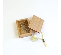 Cohana Glass head pins wooden box 0.50x35mm yellow - 1x30pcs