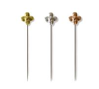 Cohana Marking Pins, 3 Piece Set, Gold, Silver, Bronze Floral Design