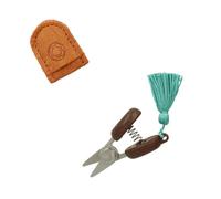 Cohana Seki Mini Scissors 1 Piece Green Steel and Leather Craft Tool