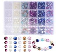 COHEALI 1 Box Necklace Beads Pearl Beads Assorted Color Plastic Variety of Sizes Abundant Quantity for DIY Crafting Jewelry Making Accessories