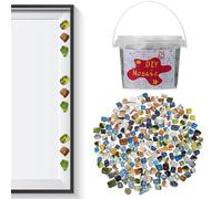 COHEALI 1 Bucket Tile Glass Tiles Broken Glass Pieces for Adults Ample Quantity Versatile Use Appearance Sparkling Finish Rounded Edges Storage Bucket Suitable for Flower Pots Random Color