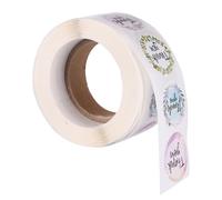 COHEALI 1 Inch Thank You Words Sticker Roll with Flower Pattern, Self-Adhesive Copper Plate Stickers, Strong Adhesiveness for Shower, DIY, and Sticking in Furniture, 500pcs