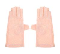 COHEALI 1 Pair Manicure Fingerless Gloves UV Shield Gloves Chinlon Material Easy to Wear and Remove Suitable for Most People's Hands Pink Colour for Gel Manicure and Nail Art