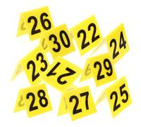 COHEALI 10 Pcs Acrylic Table Triangle Number Signs Multipurpose Evidence Markers in Yellow for Crime Scene Investigation and Table Sign Use, Practical and Convenient Board Game Accessory