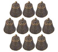 COHEALI 10 Pcs Vintage Brass Scripture Bell Pendants Antique Buddhist Craft Charms for DIY Jewelry Making Crisp Sound Wind Chime Accessories Unique Bronzed Brass Design