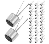 COHEALI 100pcs Electret Microphone Pickups with Copper Cylindrical Body and 2 Pins, High Sensitivity Condenser Mic Elements for Discrete Installation in Meetings and Stage Performances