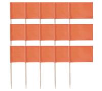 COHEALI 100pcs Orange Cake Toothpicks Flags Made of Paper and Wood, Not Easily Breakable and Easy to Install, for Cake Decorating and Party Food Markers