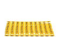 COHEALI 100pcs Plastic Cable Markers Wire Number Tags in Yellow, Curved Design for Efficient Identification and Standardized System, for Factories and Cable Organization