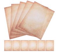 COHEALI 100pcs Vintage A4 Writing Paper Sheets Double-Sided Khaki Scrapbooking Paper with Smooth Writing Surface for DIY Crafts and Preserving Precious Memories
