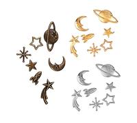 COHEALI 105pcs Alloy Moon Star Charms Resin Fillers for Epoxy DIY Crafting Jewelry Making Accessories Mixed Metal Space Theme Pendants for Necklace Bracelet Keychain Scrapbooking