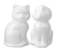 COHEALI 10pcs 14cm Foam Cat Embryos for Crafts DIY Painting Supplies, Unpainted Polystyrene Animal Models for ’ Art Projects and Desktop Decorations