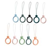 COHEALI 10pcs Adorable Liquid Silicone Phone Case Finger Ring Lanyards Anti-lost Cartoon Style Mobile Phone Holder Accessories for Use Random Color