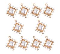 COHEALI 10pcs Alloy Charm Pendants with Pearl and Crystal, Decorative and Sturdy DIY Accessories for Necklace and Keychain Making, Creative and Delicate Design for Handmade Jewellery